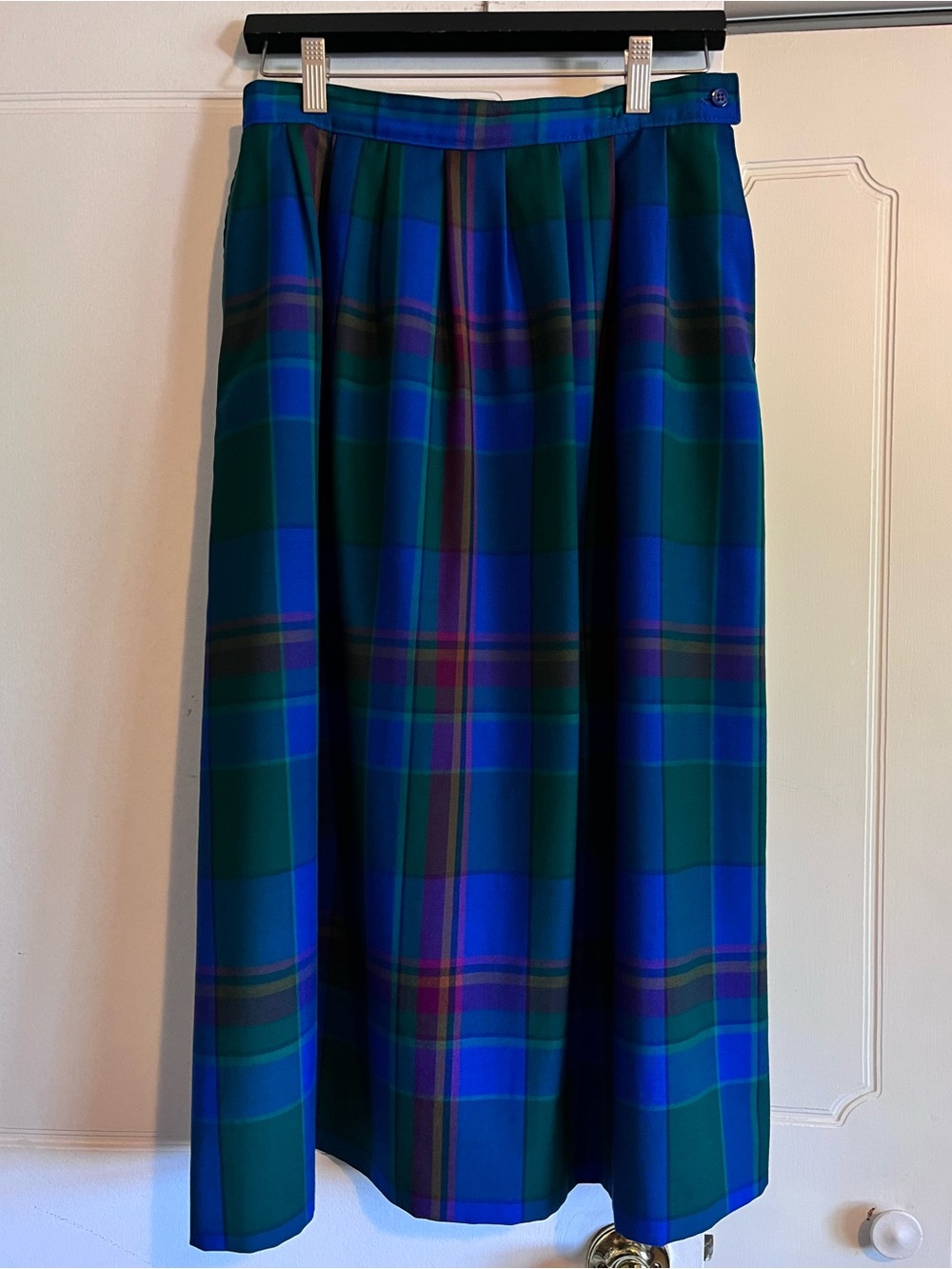 Vintage Pendleton Women’s 12 Plaid Virgin Wool Made In USA Midi Length Skirt EUC